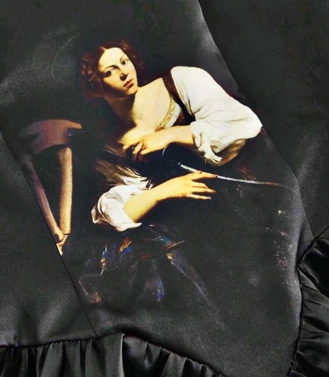Caravaggio’s Muse Barok Siyah Elbise