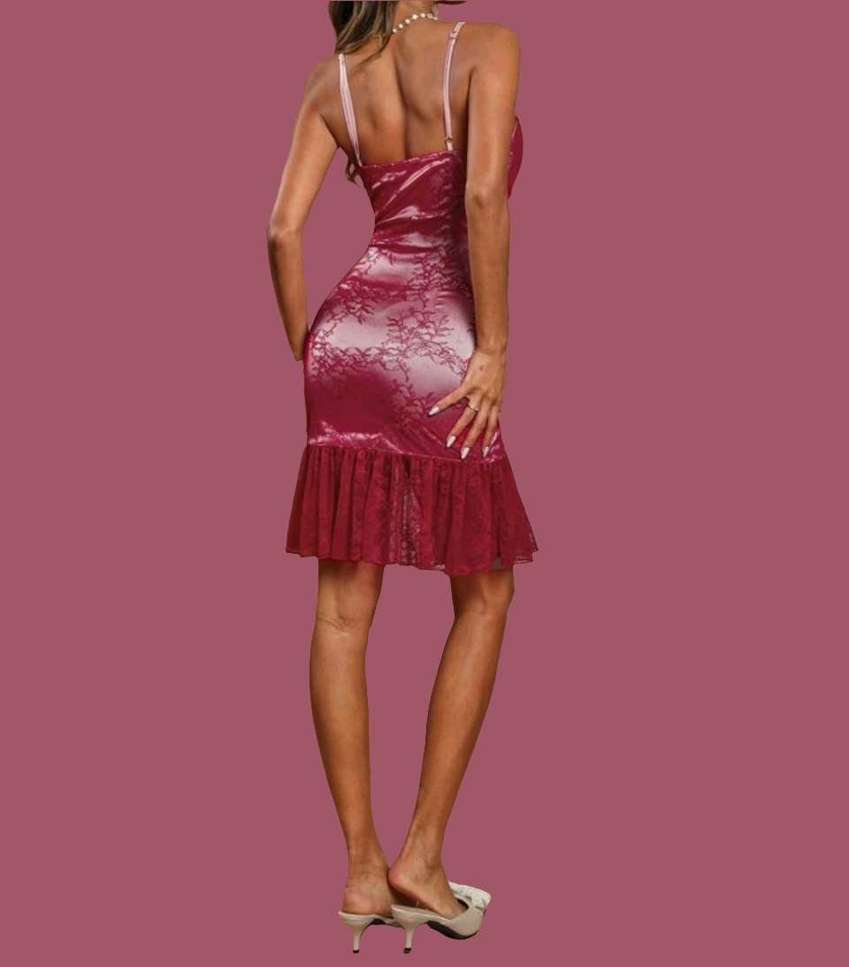 Cherry Caroline Saten Elbise