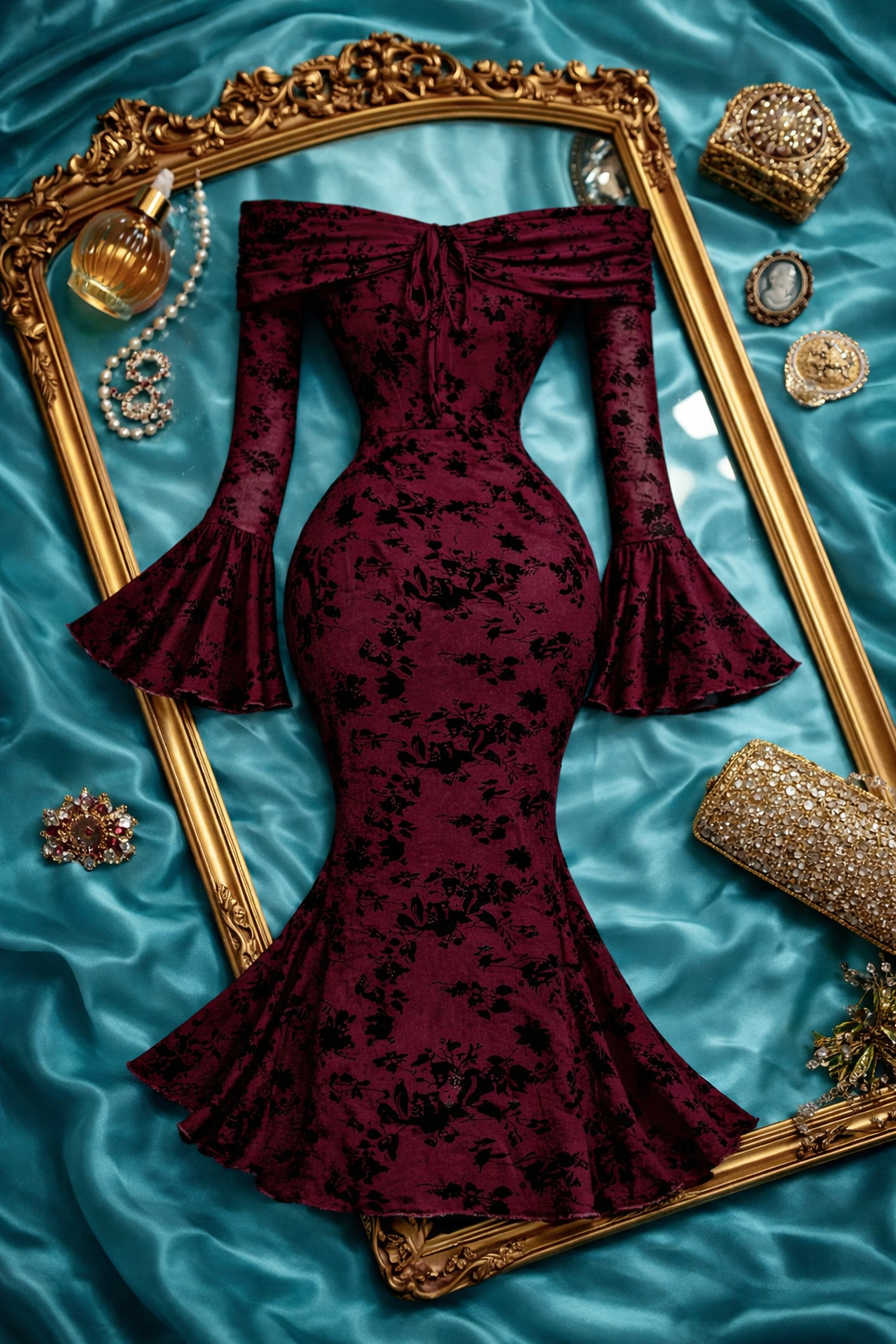 Crimson Nocturnal Elbise