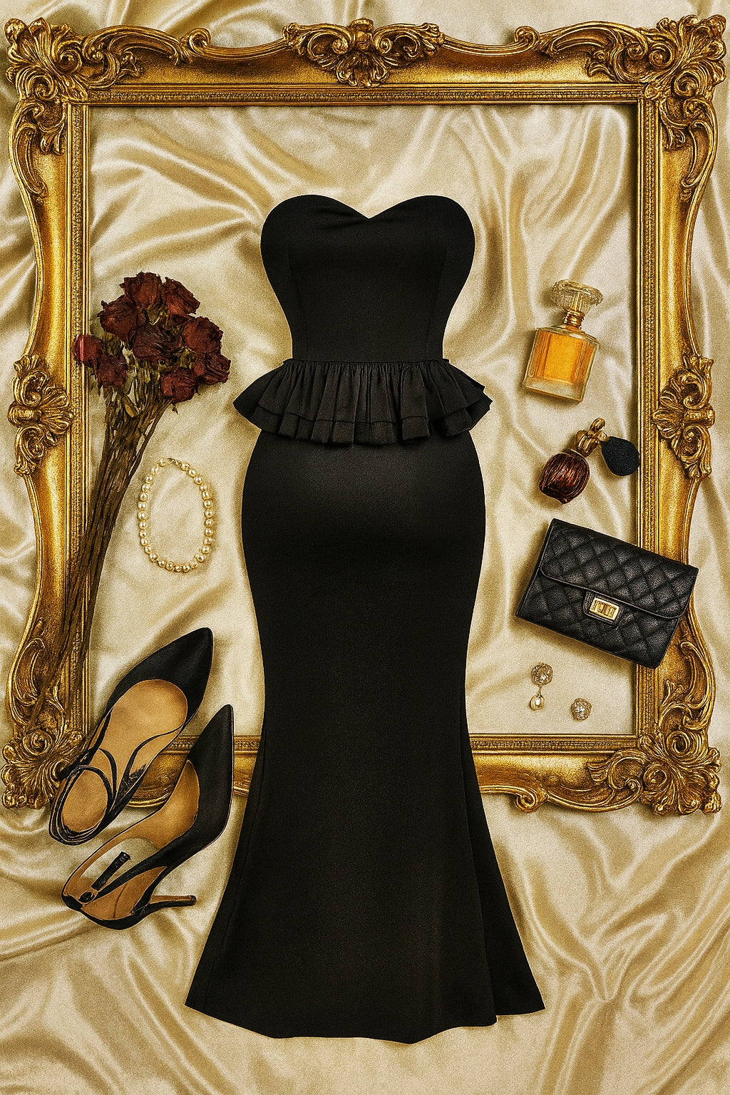 ✨ “Black Siren – A&C Atelier”Siyah Elbise Set