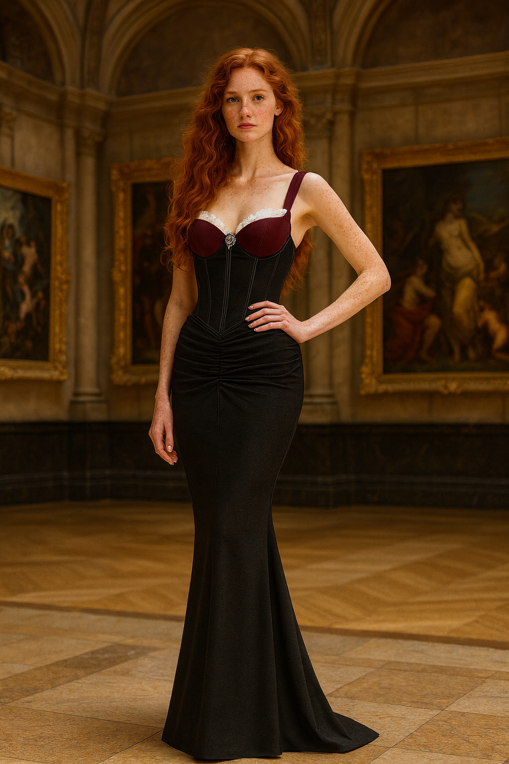 Burgundy Nocturne Ensemble (Korse + Etek)