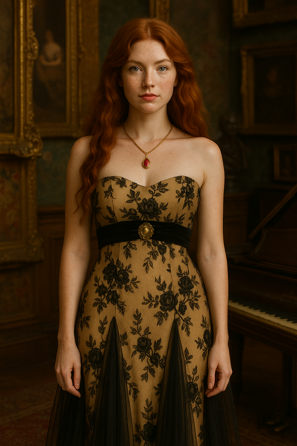 Lady of the Black Roses Tasarım uzun elbise