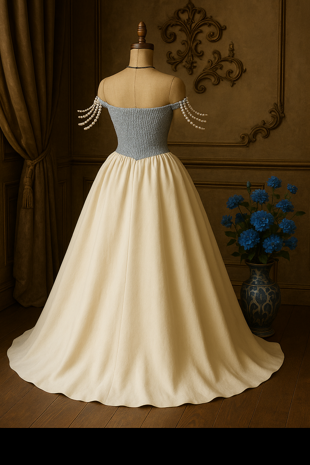 Baroque Pearl Elegance – Vintage Prenses Elbise
