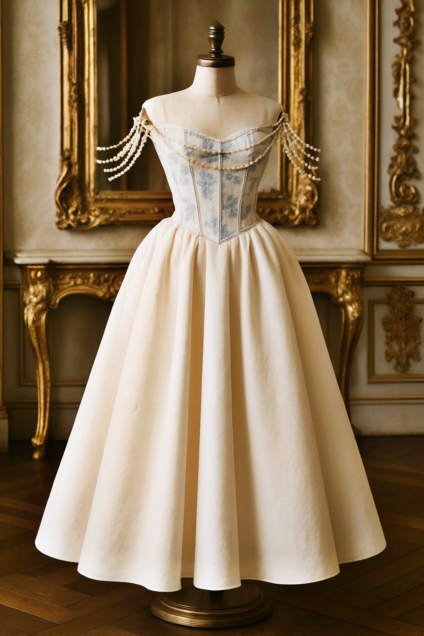 Baroque Pearl Elegance – Vintage Prenses Elbise