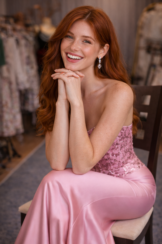 Rosé de Lune 2Parça Set Korse ve Elbise