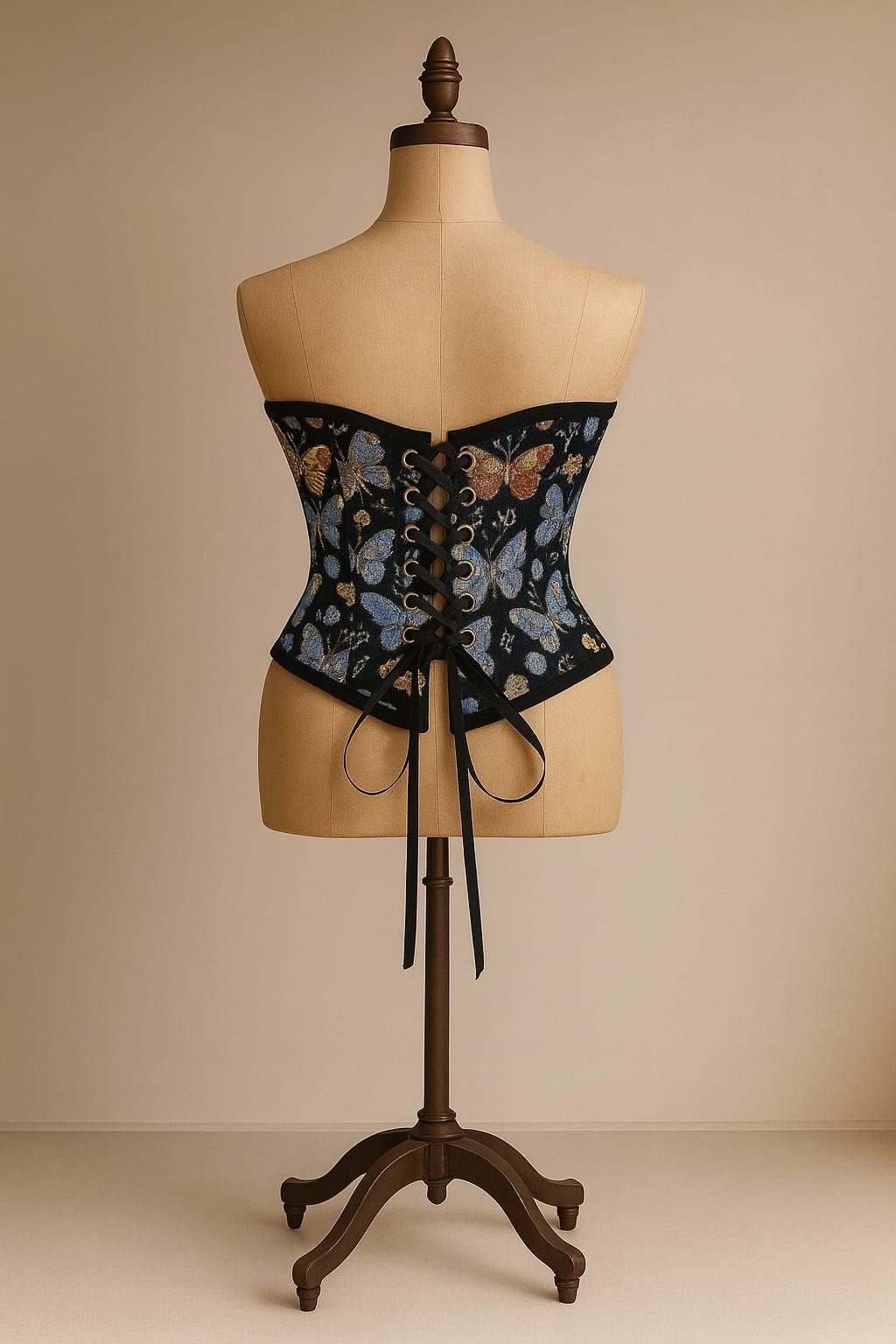“Papillon Bleu” – Kelebek Dokunuşlu Vintage Korse