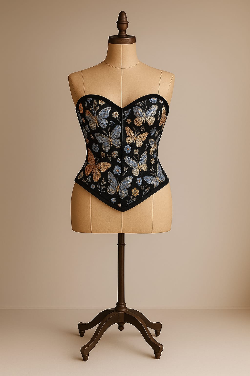 “Papillon Bleu” – Kelebek Dokunuşlu Vintage Korse