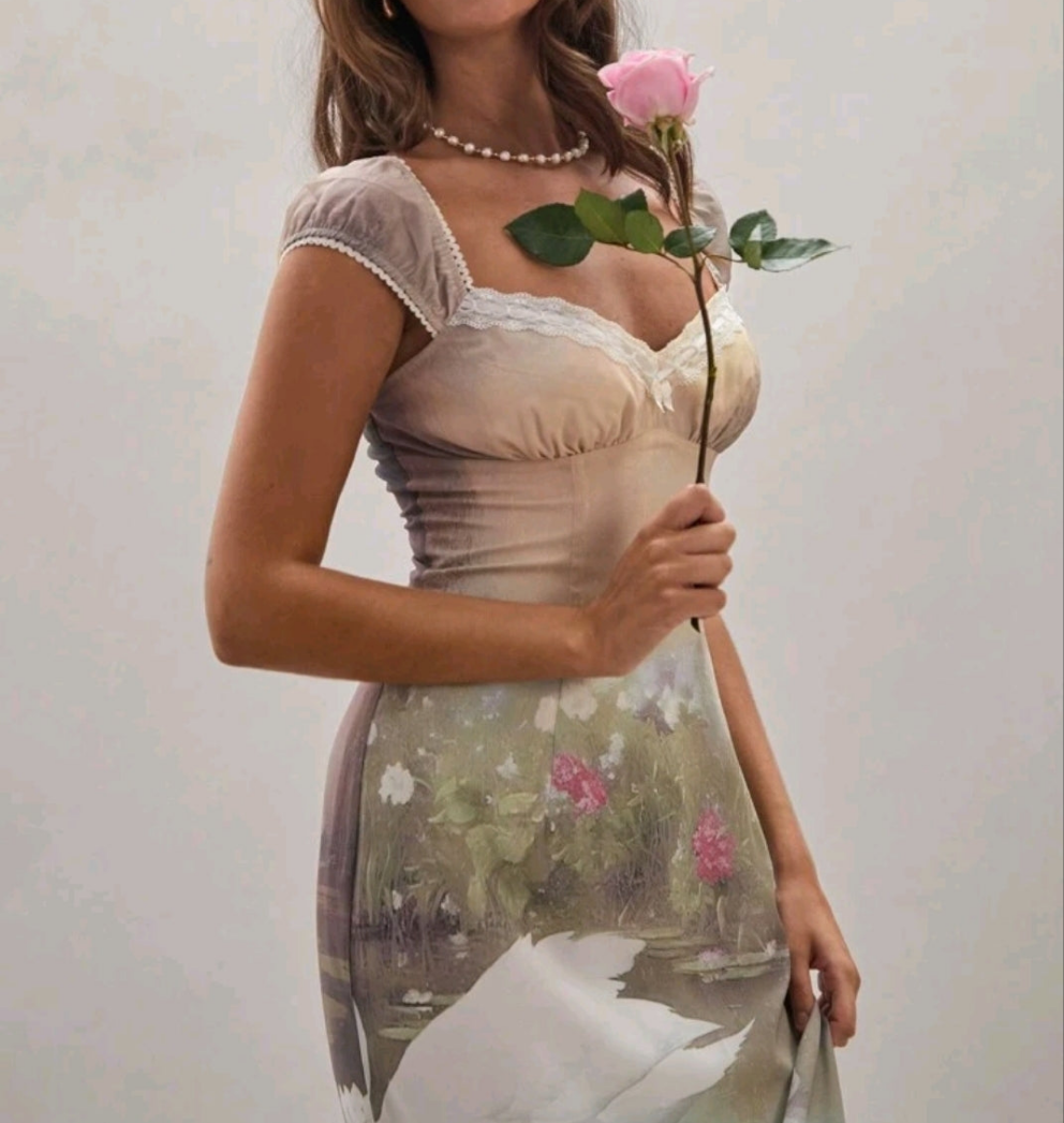 Romance Saten Elbise