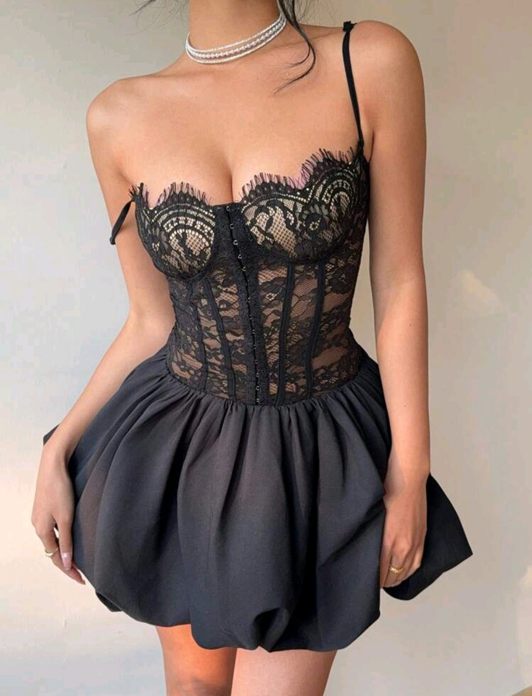Matilda Black Lace Elbise