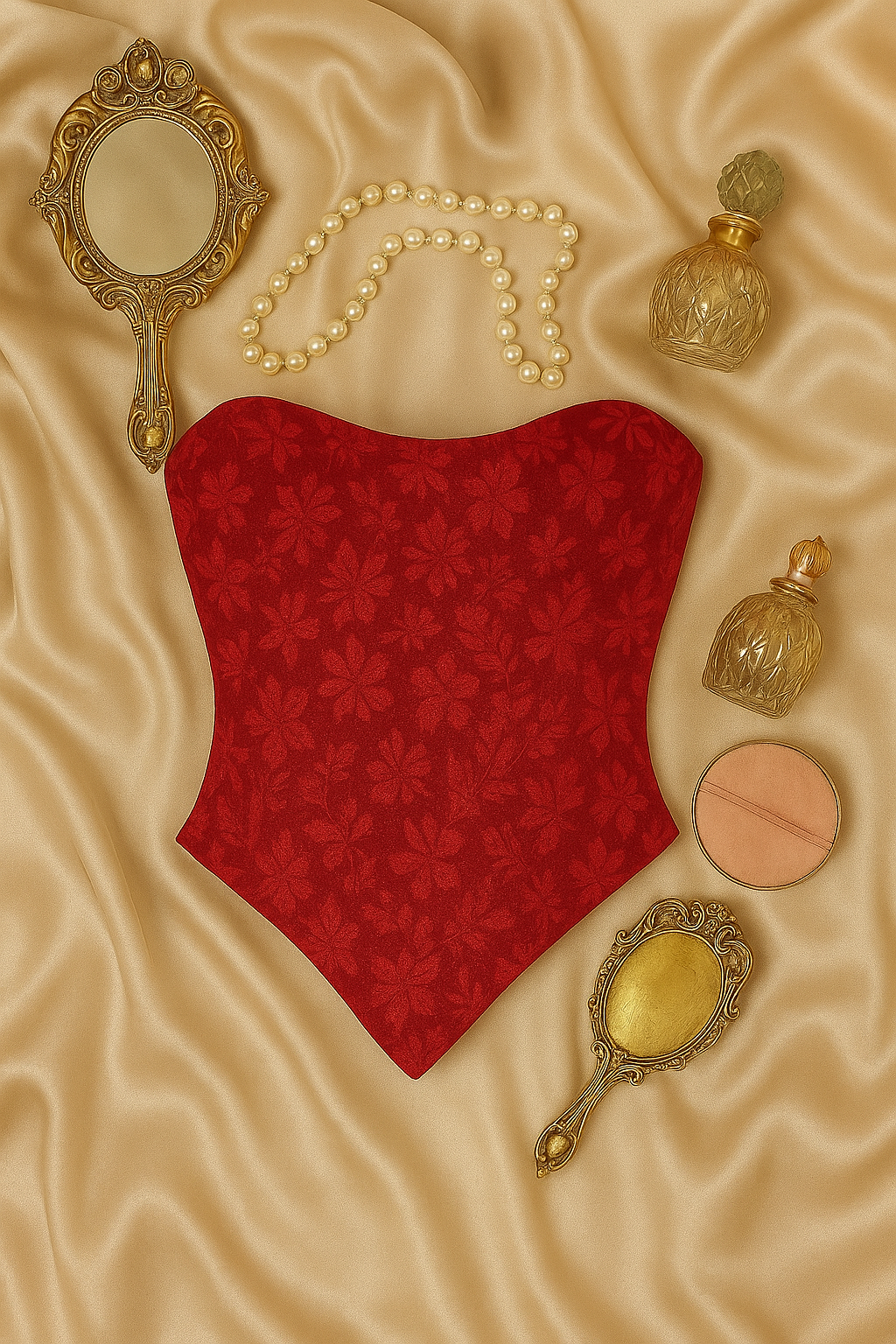 Cherry Büstiyer Likralı Korse