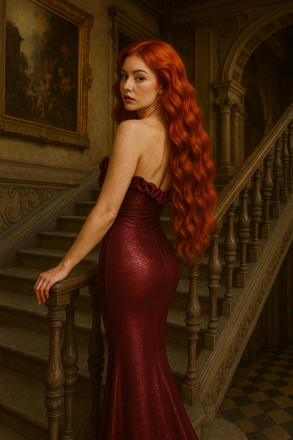 Cherry Wine Glitter Elbise