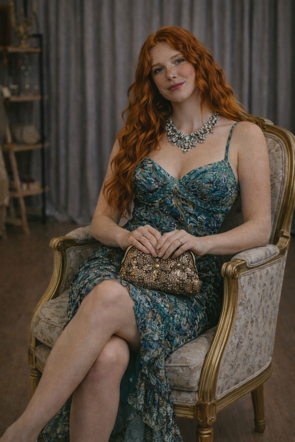 Emerald Reverie – Vintage Dantel Elbise