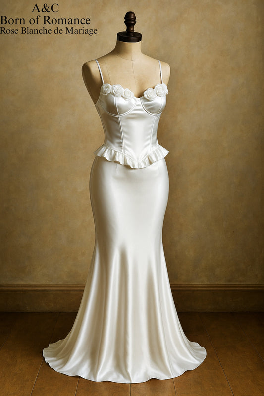 Rose Blanche de Mariage Gelinlik