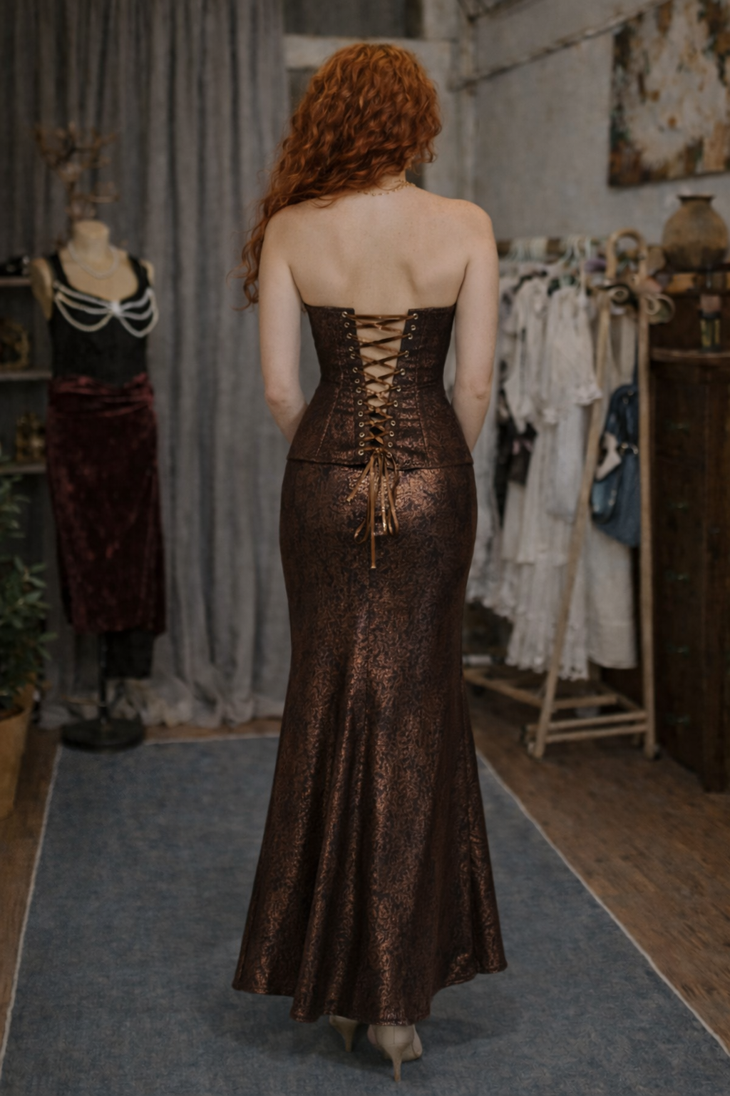 Nocturne Bronze korse -etek set