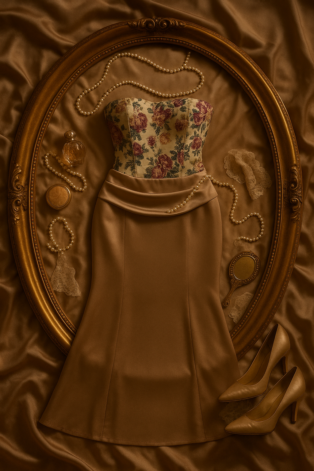 Rosée Dorée – Élégance Vintage Elbise