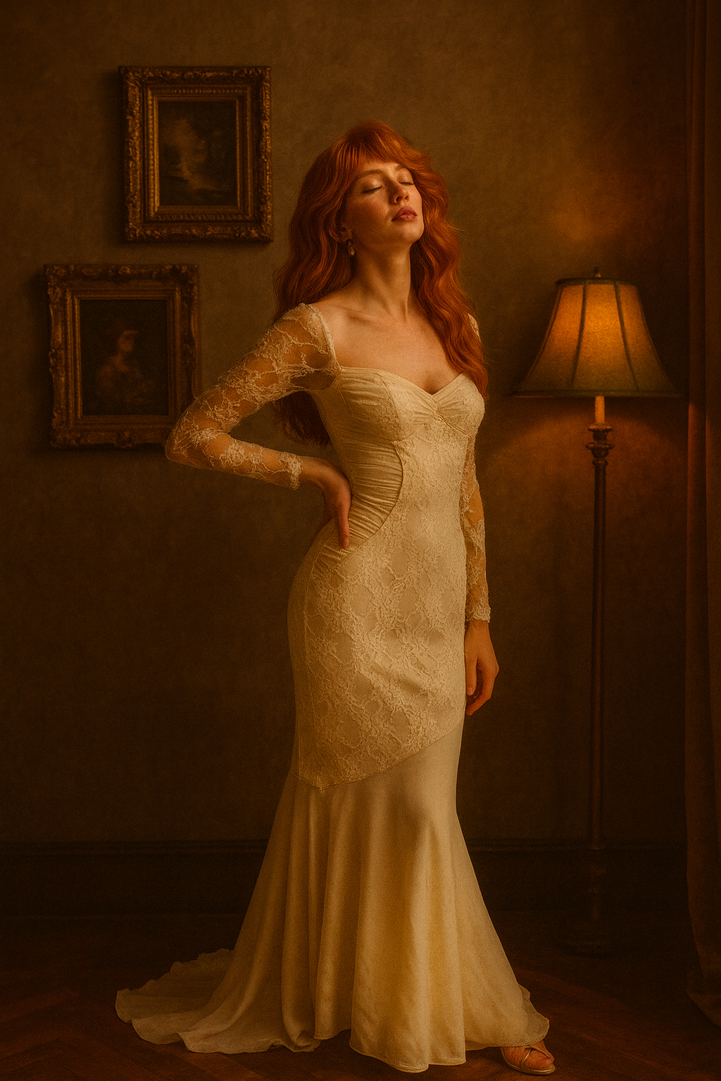 Frida in Paris dantel uzun elbise