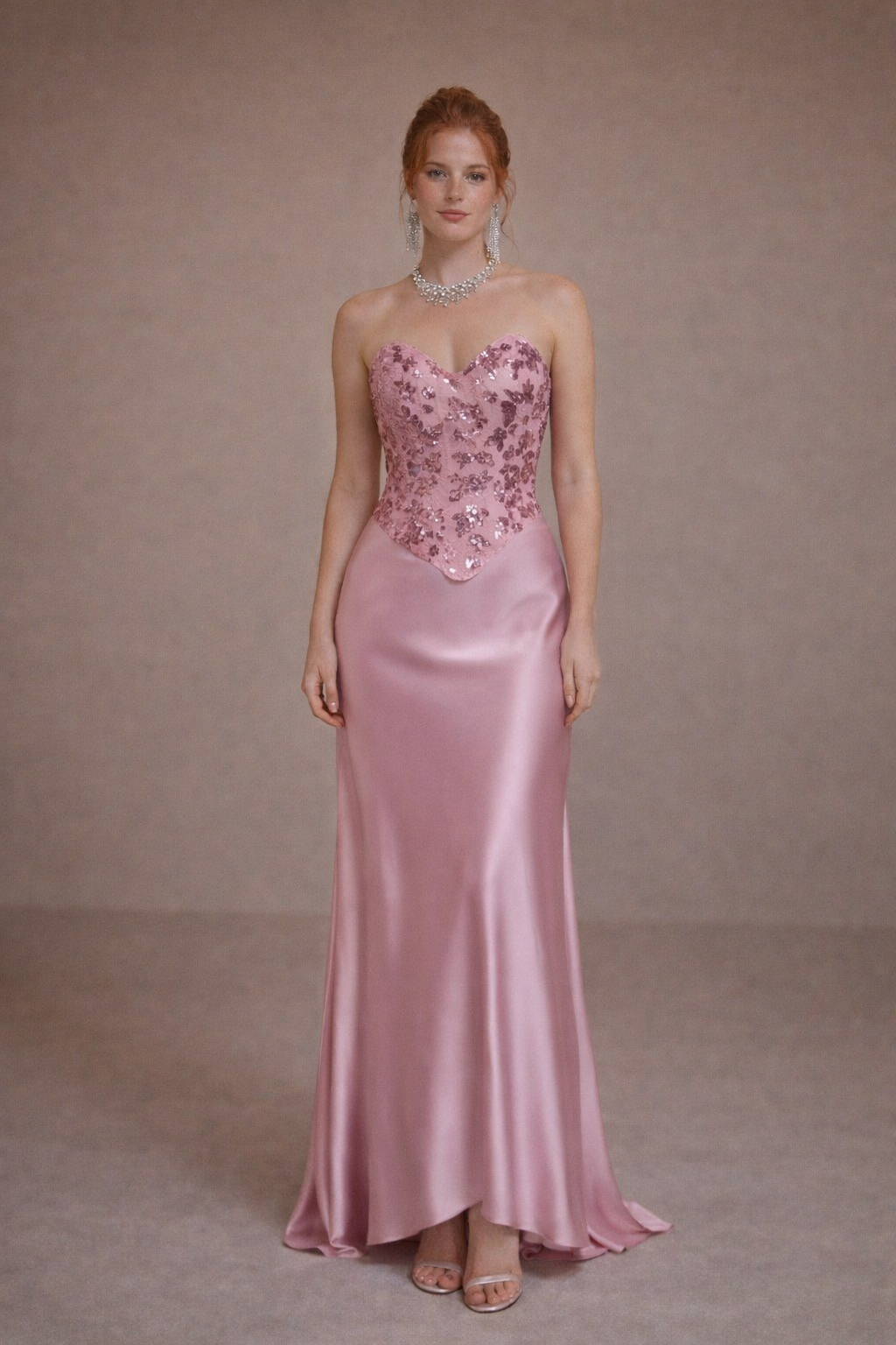 Rosé de Lune 2Parça Set Korse ve Elbise