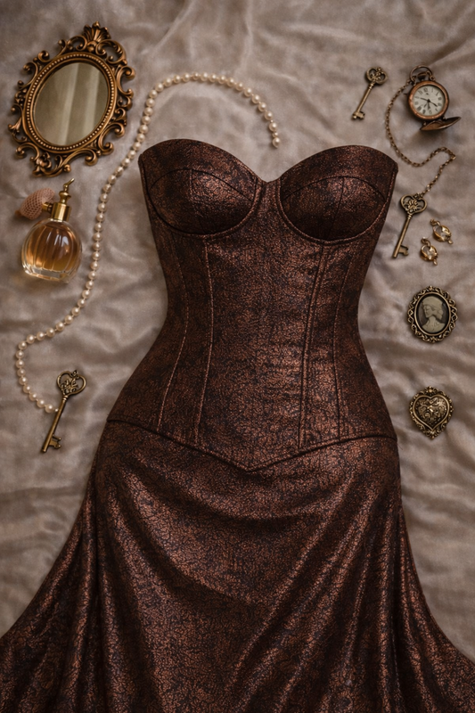 Nocturne Bronze korse -etek set