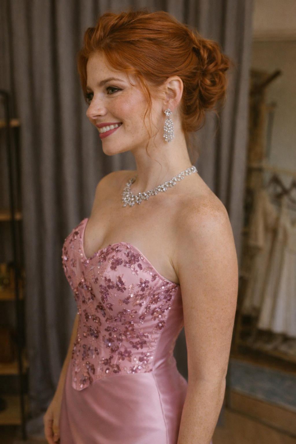 Rosé de Lune 2Parça Set Korse ve Elbise