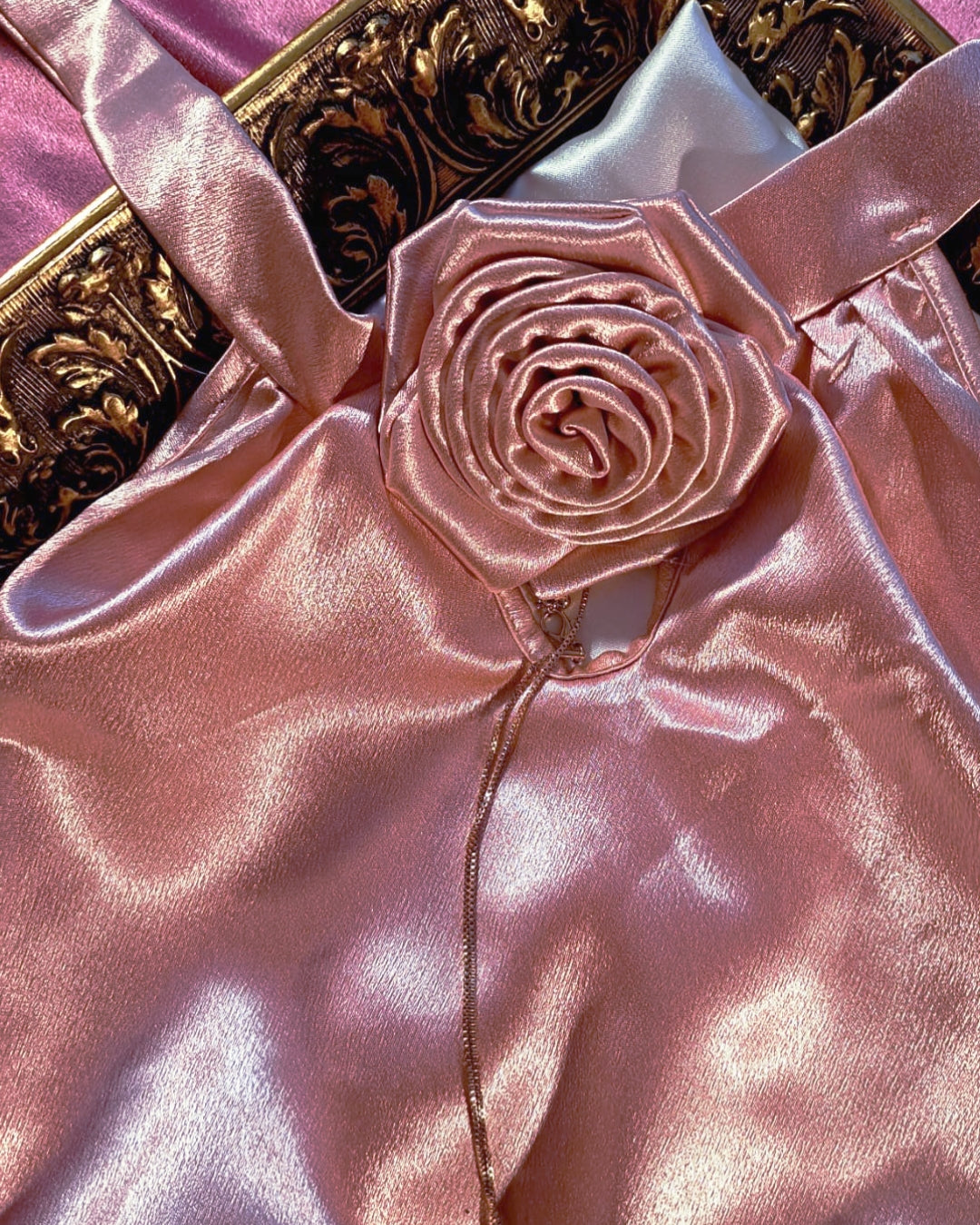 Molly Pink Pembe Saten Elbise