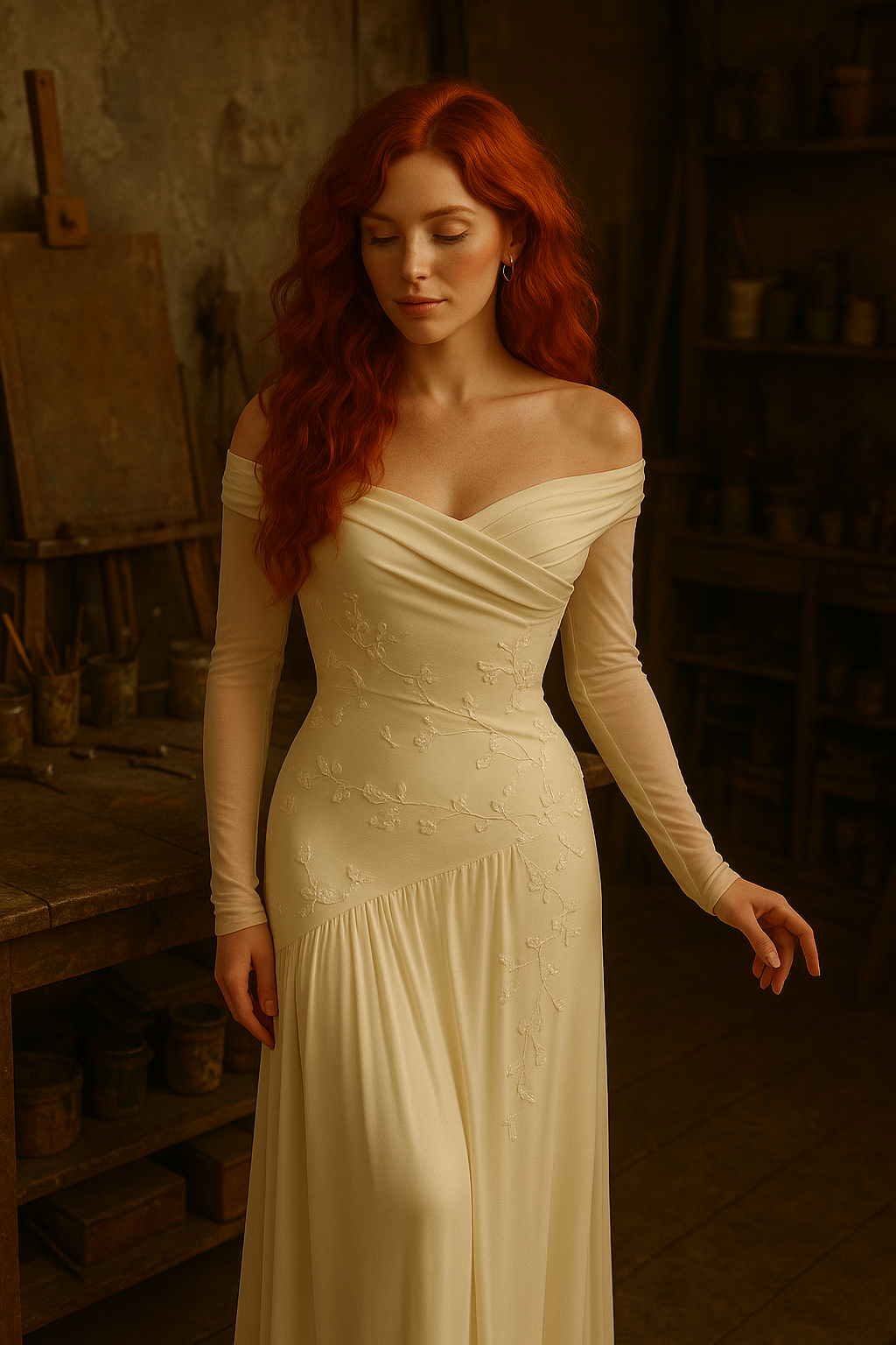 Whispering Champagne Gown Uzun Kuyruklu Elbise