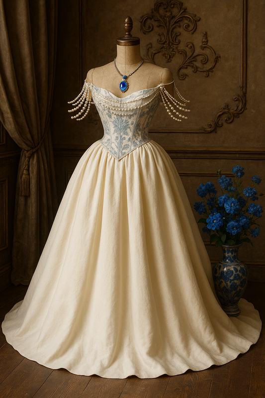Baroque Pearl Elegance – Vintage Prenses Elbise