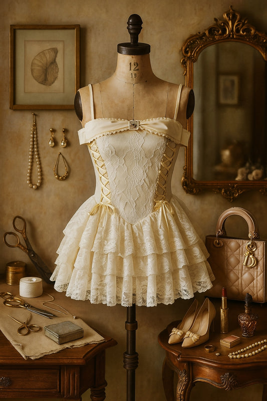 Ivory Petals Elbise