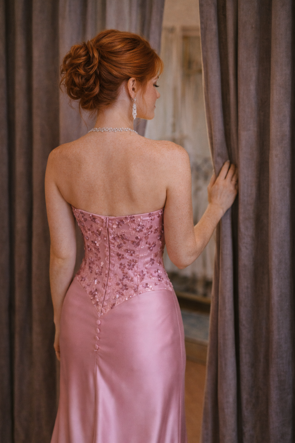 Rosé de Lune 2Parça Set Korse ve Elbise