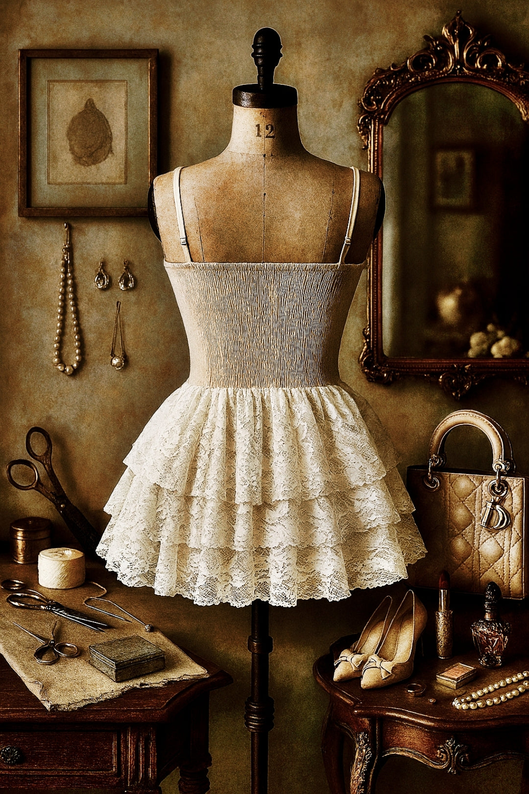 Ivory Petals Elbise