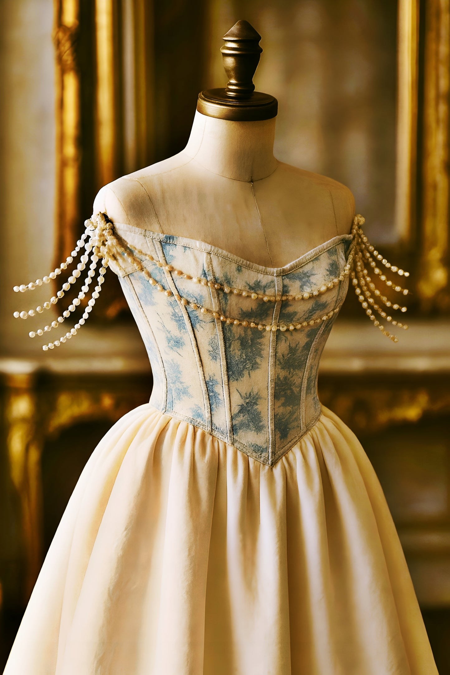 Baroque Pearl Elegance – Vintage Prenses Elbise