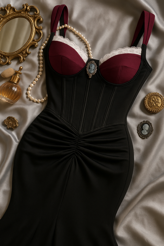 Burgundy Nocturne Ensemble (Korse + Etek)