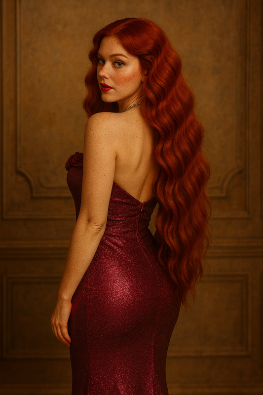 Cherry Wine Glitter Elbise