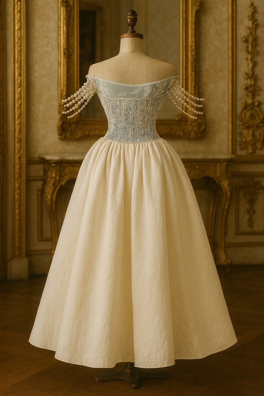 Baroque Pearl Elegance – Vintage Prenses Elbise