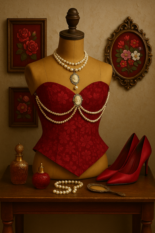 Cherry Büstiyer Likralı Korse