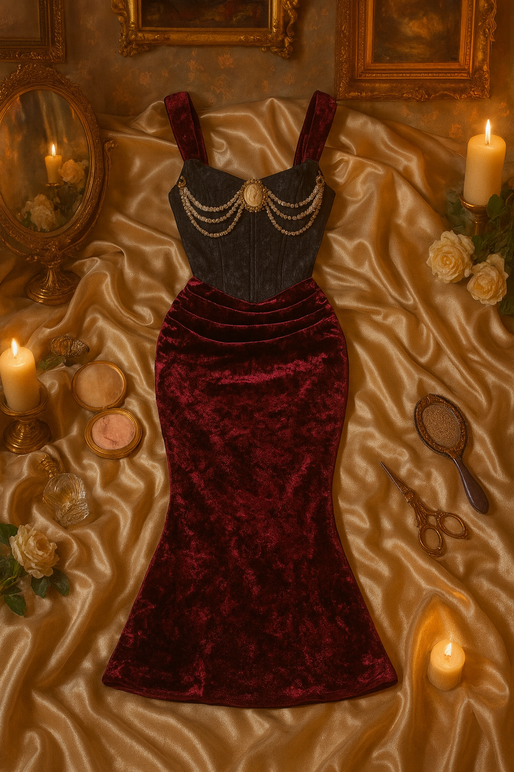 Crimson Empress – Barok Kadife Elbise