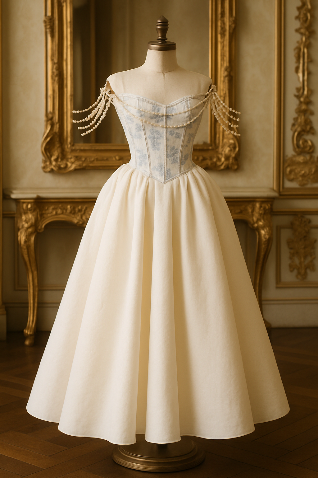 Baroque Pearl Elegance – Vintage Prenses Elbise