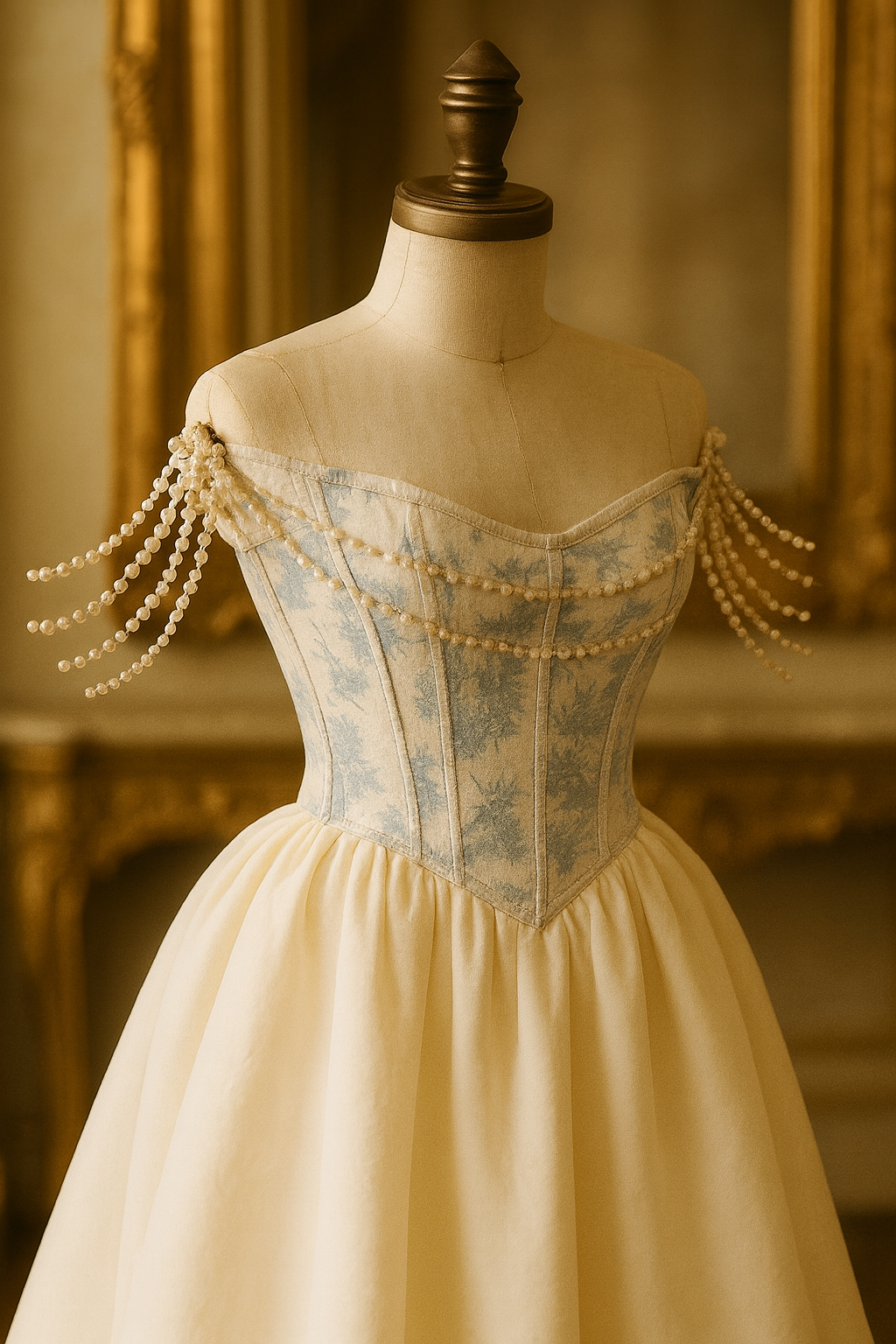 Baroque Pearl Elegance – Vintage Prenses Elbise