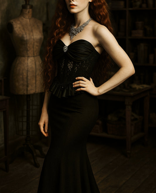 ✨ “Black Siren – A&C Atelier”Siyah Elbise Set