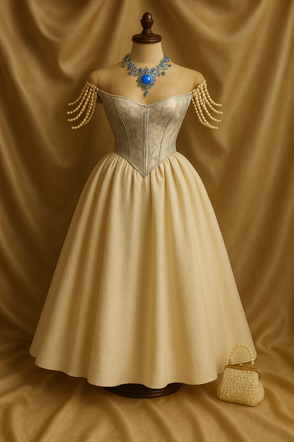 Baroque Pearl Elegance – Vintage Prenses Elbise