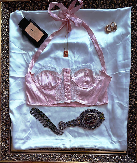 Nina Pembe Crop Büstiyer
