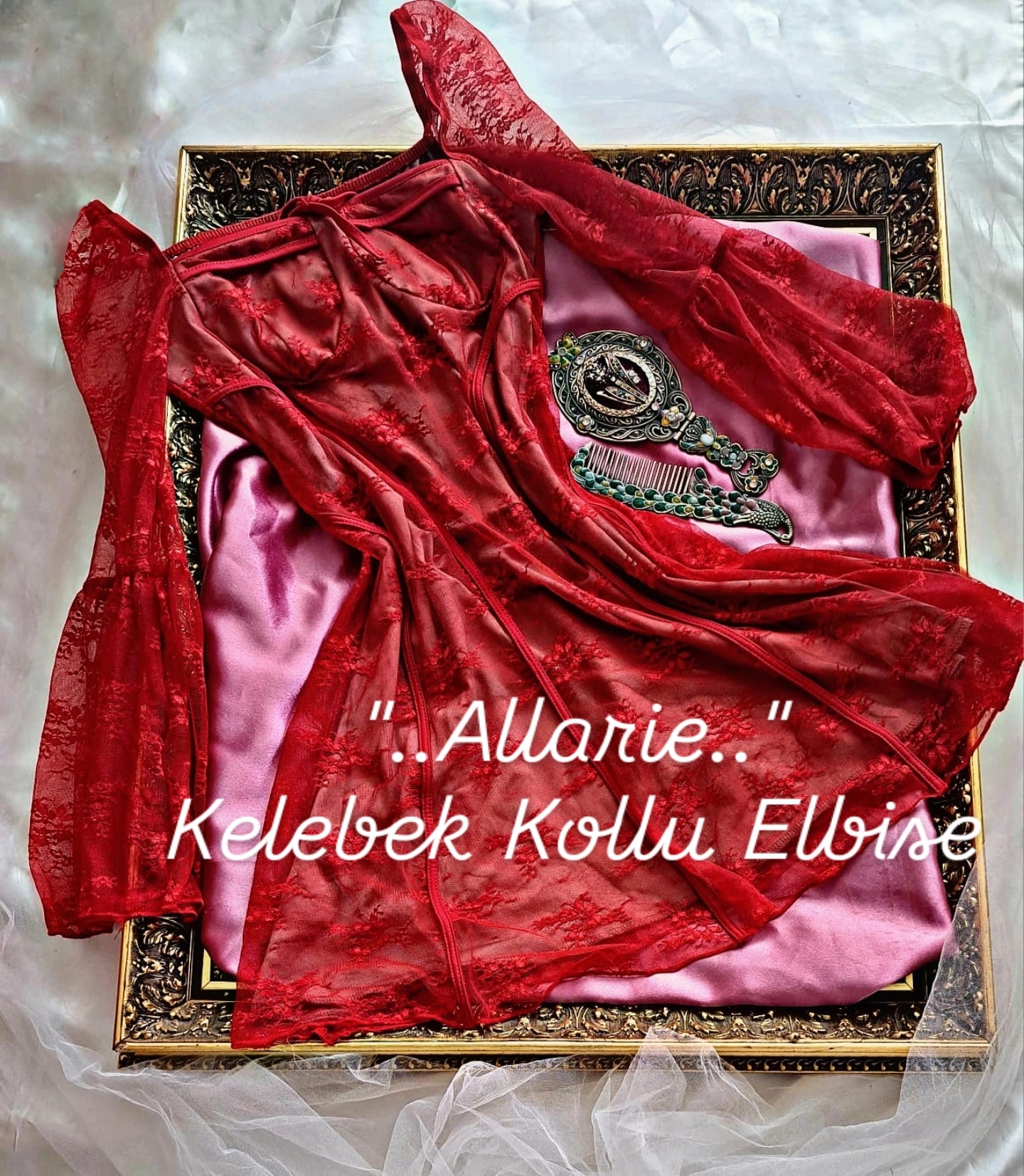 Allarie Kelebek Kollu Elbise